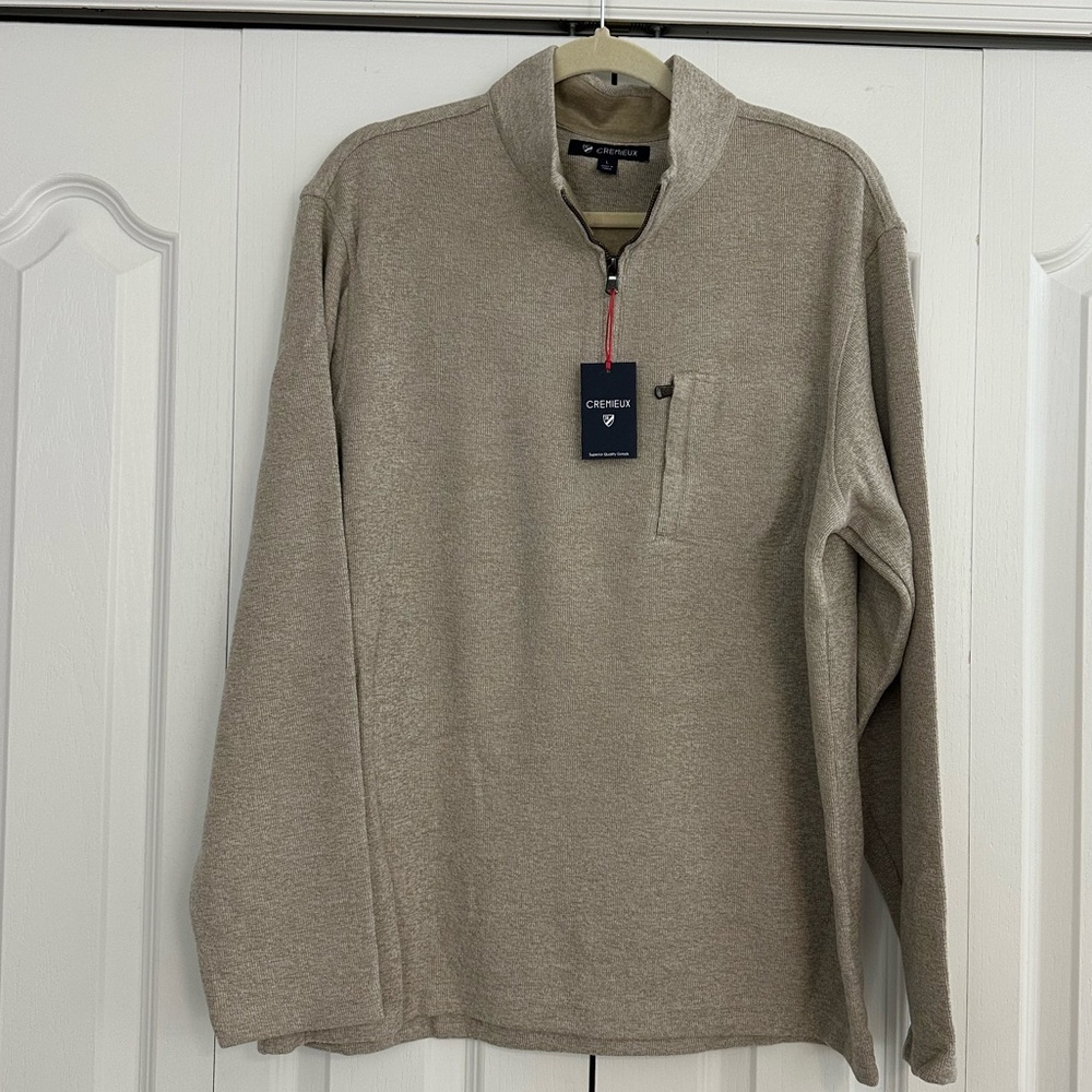 CREMIEUX Quarter-Zip Pullover Sweater - Color Chinchilla - Size L